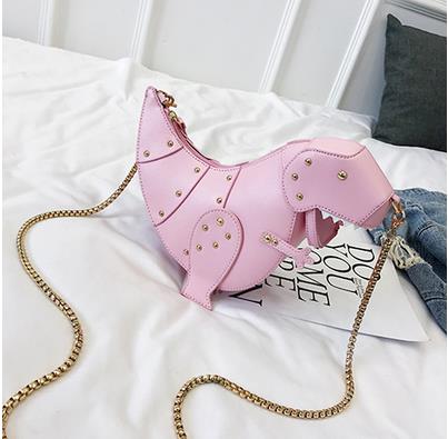 Dinosaur Design Rivets Women's Purses and Handbags Shoulder Chain Bag Designer Small  Crossbody Bag Female Clutch Bag Pu Leather