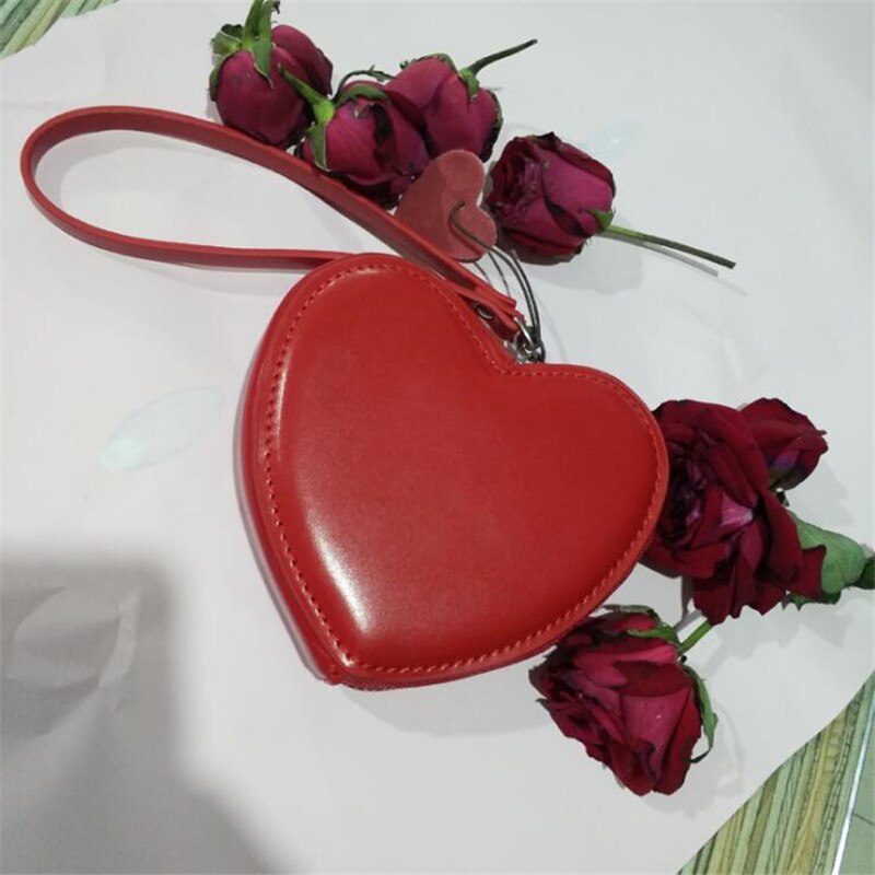 Red Heart Organizer Coin Purse