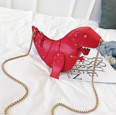 Dinosaur Design Rivets Women's Purses and Handbags Shoulder Chain Bag Designer Small  Crossbody Bag Female Clutch Bag Pu Leather