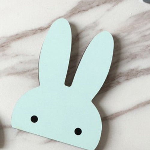 Nordic Kids Room Decorative Wall Hanging Clothing Hooks Wood Rabbit Cactus Children Wall Sticker ice cream Hanger Clothes Hook