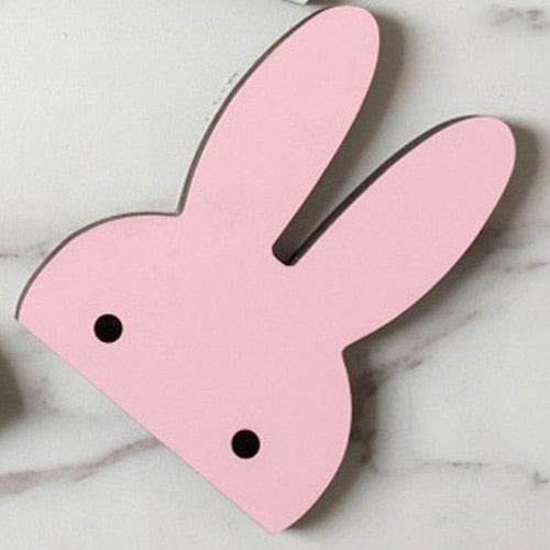 Nordic Kids Room Decorative Wall Hanging Clothing Hooks Wood Rabbit Cactus Children Wall Sticker ice cream Hanger Clothes Hook