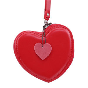 Red Heart Organizer Coin Purse